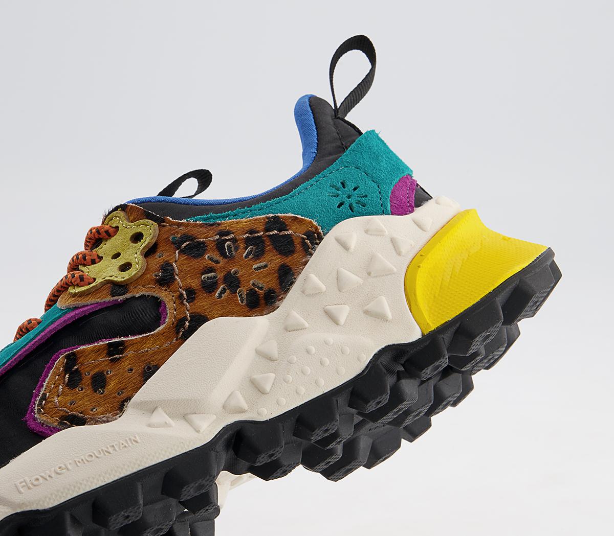 Flower MountainKotetsu Woman TrainersLeopard Brown Black