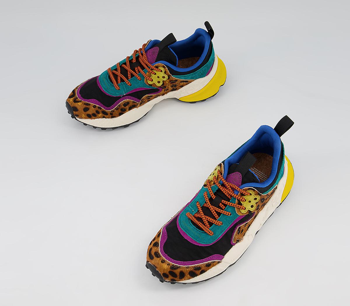 Flower MountainKotetsu Woman TrainersLeopard Brown Black