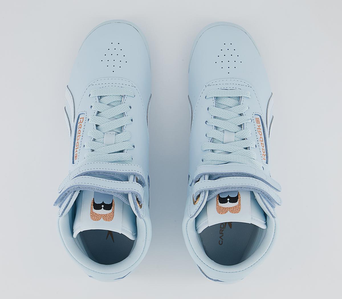 Reebok Freestyle Hi Cardi Trainers Reebok Freestyle Hi Cardi Trainers Glass Blue F