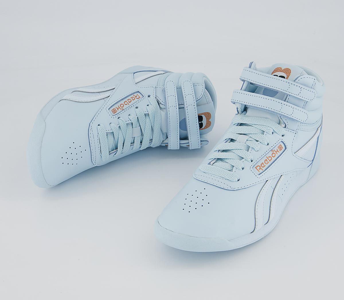 Reebok Freestyle Hi Cardi Trainers Reebok Freestyle Hi Cardi Trainers Glass Blue F