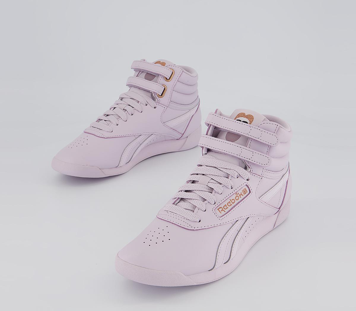 Reebok Freestyle Hi Cardi Trainers Reebok Freestyle Hi Cardi Trainers Quartz Rose F