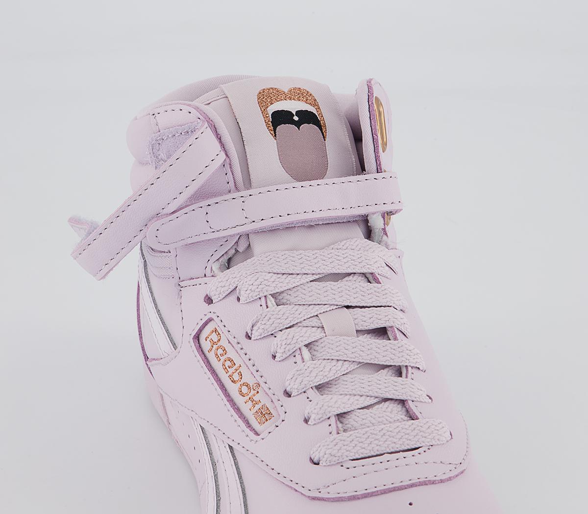 Reebok Freestyle Hi Cardi Trainers Reebok Freestyle Hi Cardi Trainers Quartz Rose F