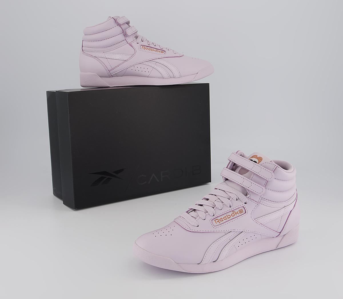 Reebok Freestyle Hi Cardi Trainers Reebok Freestyle Hi Cardi Trainers Quartz Rose F