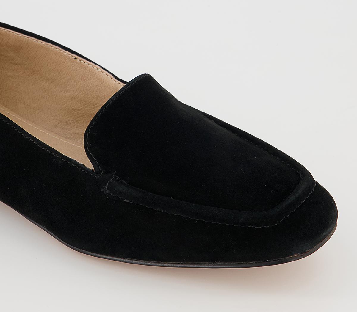 Office Flying Plain Soft Loafers Office Flying Plain Soft Loafers Black Suede