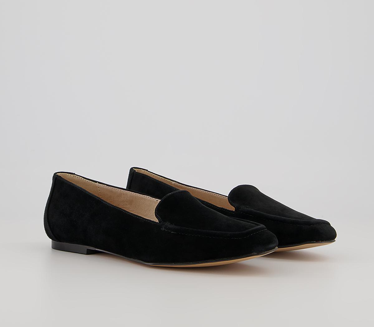 Office Flying Plain Soft Loafers Office Flying Plain Soft Loafers Black Suede