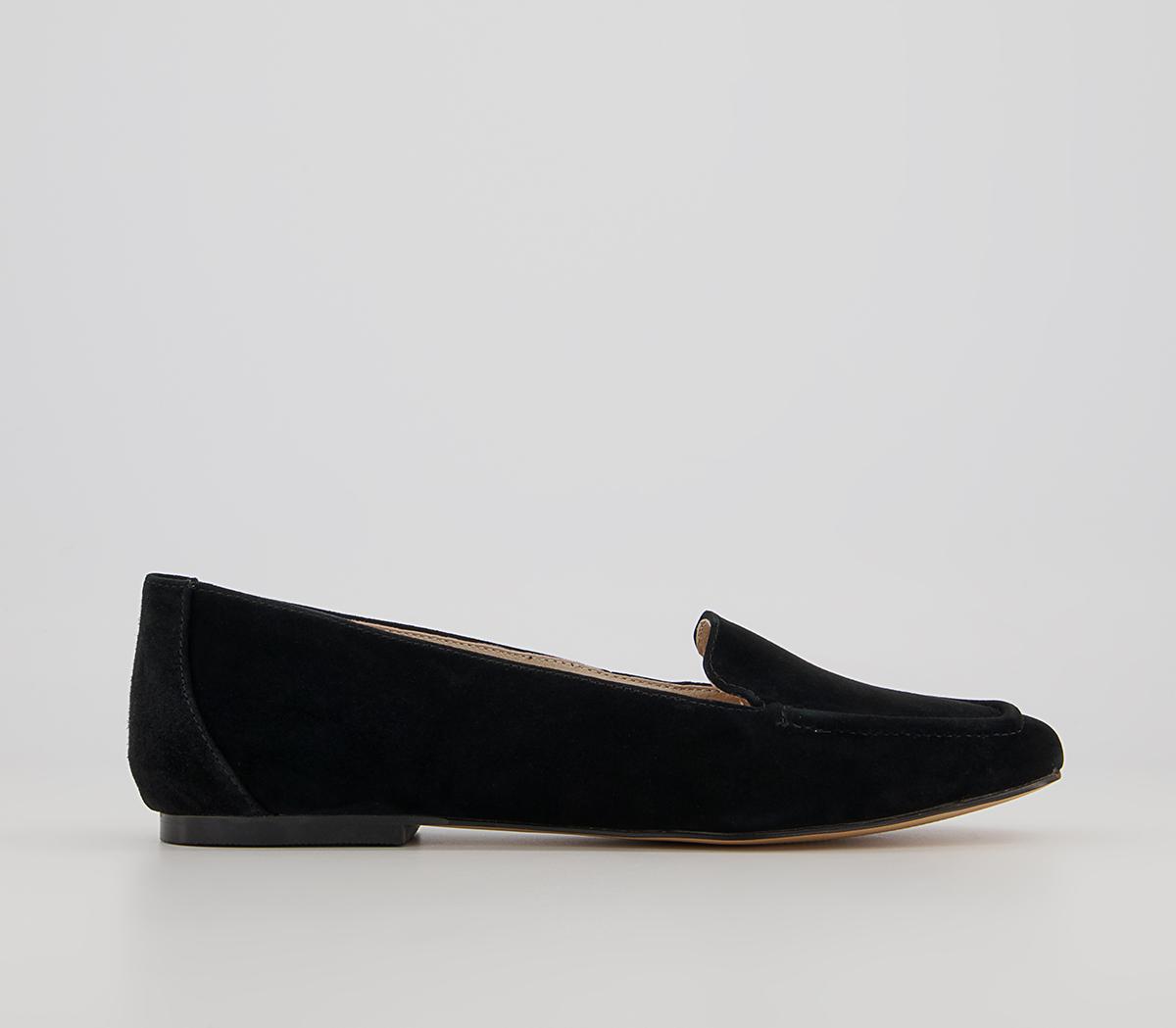 Office Flying Plain Soft Loafers Office Flying Plain Soft Loafers Black Suede