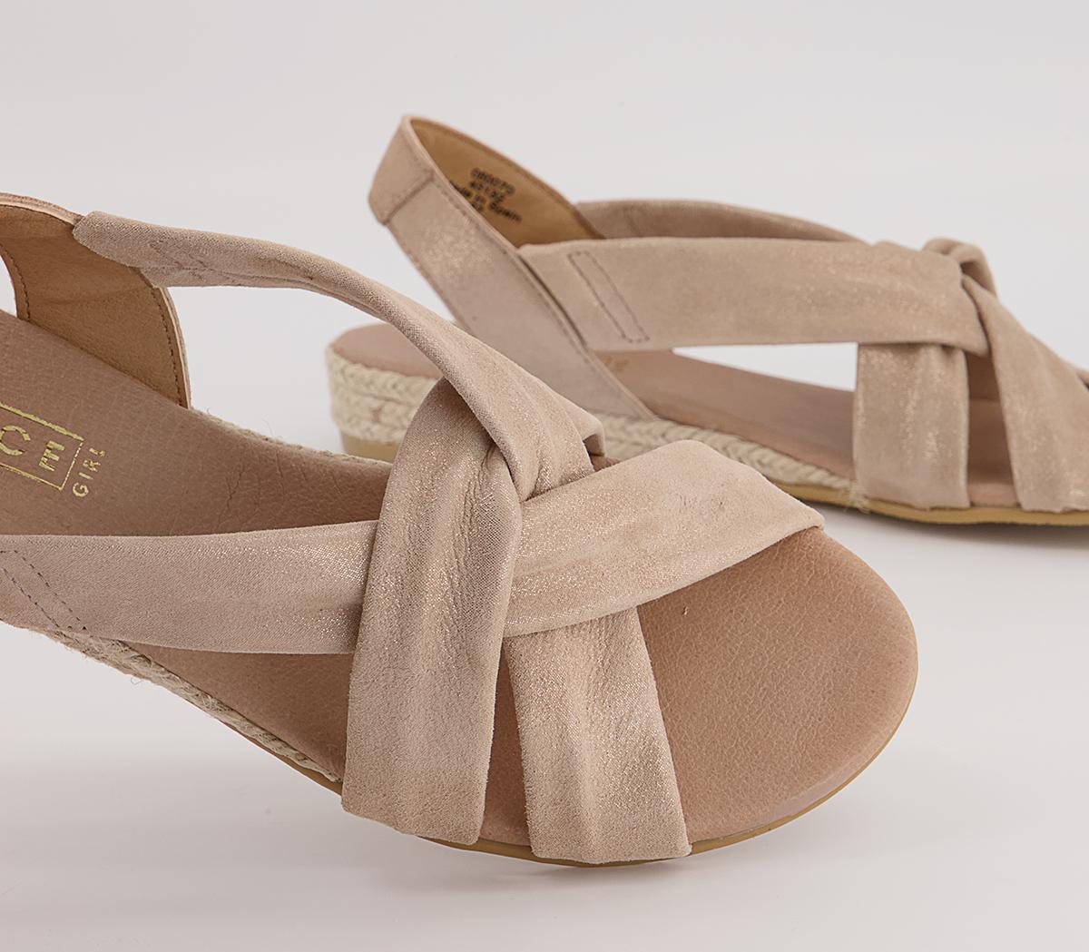 Office Hellie Cross Espadrille Wedge Sandals Office Hellie Cross Espadrille Wedge Sandals Gold Shimmer Leather