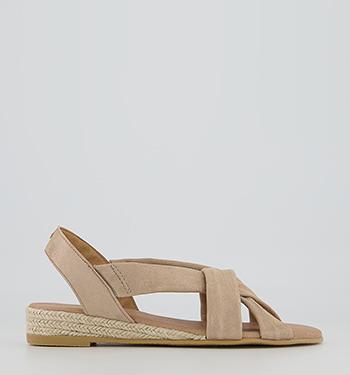 white cross over sandals
