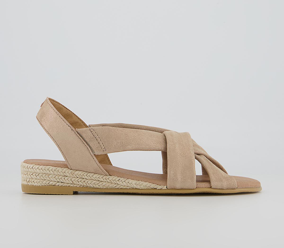 Office Hellie Cross Espadrille Wedge Sandals Office Hellie Cross Espadrille Wedge Sandals Gold Shimmer Leather