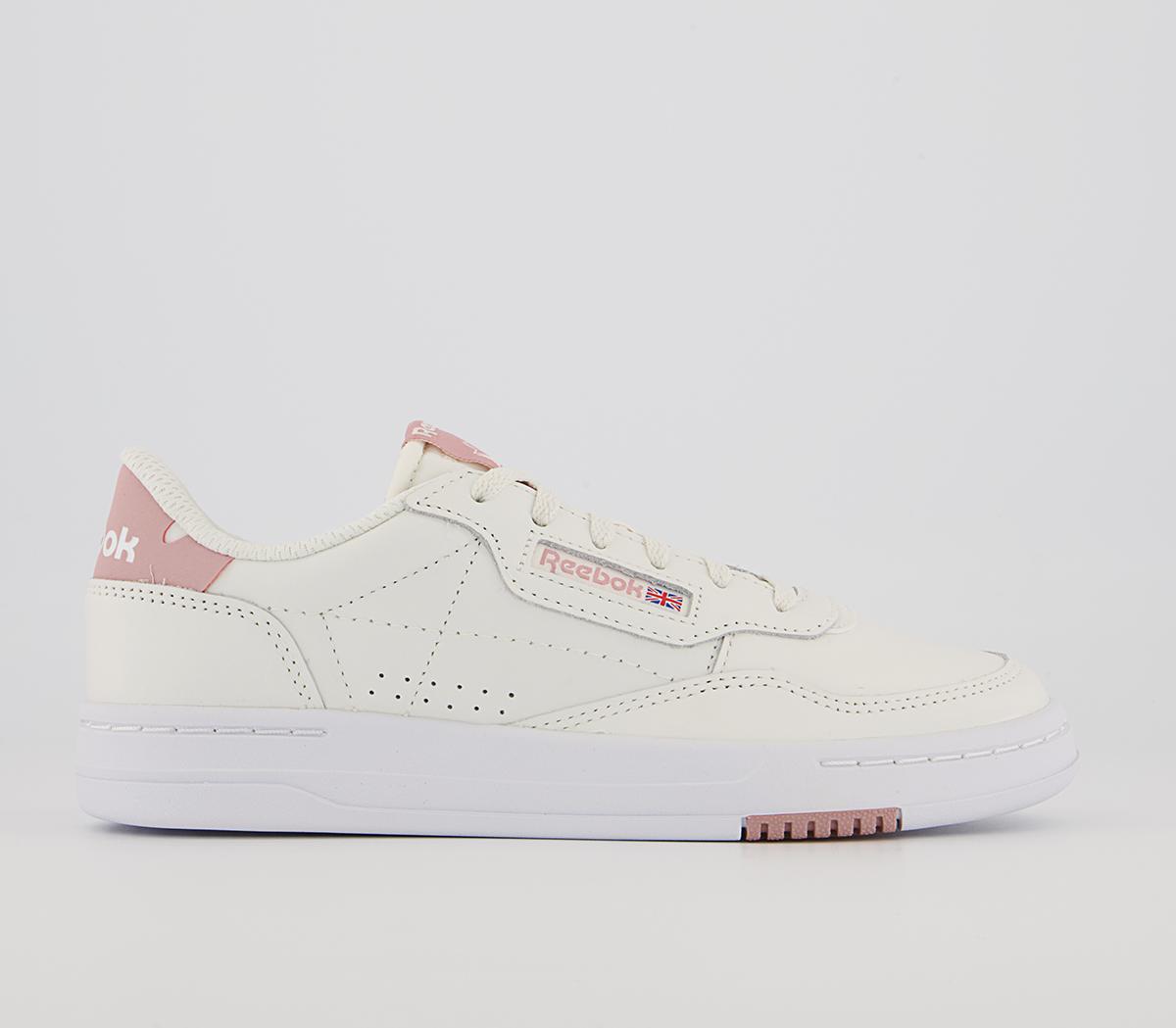 Reebok pink store and white trainers