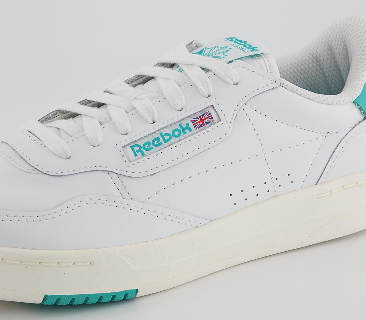 Reebok Court Peak Trainers White Chalk Teal - Best Of Bank Holiday