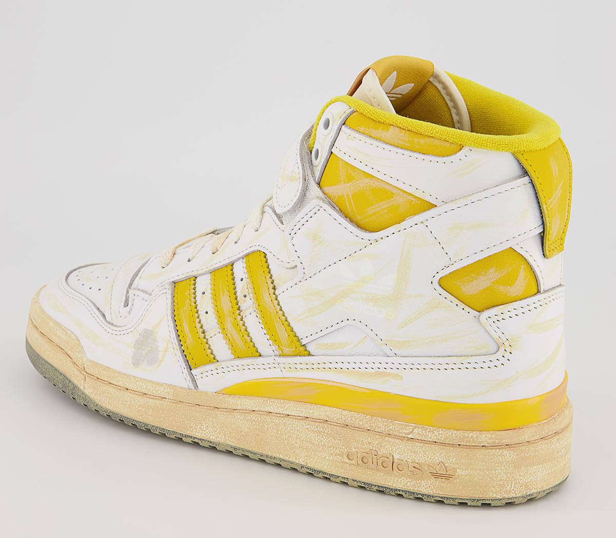 adidas Forum 84 Hi AEC Trainers adidas Forum 84 Hi AEC Trainers White Hazy Yellow White