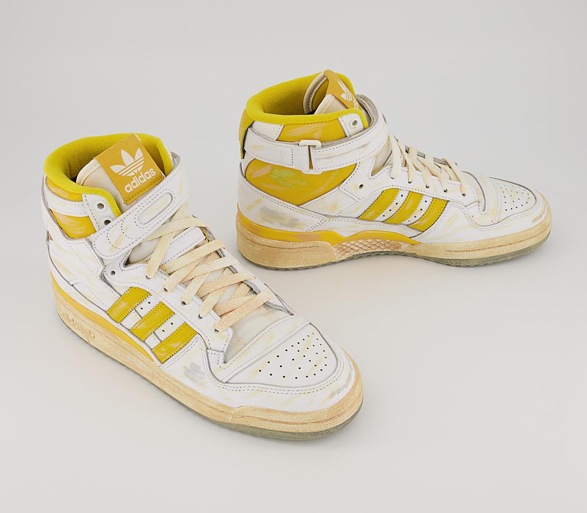 adidas Forum 84 Hi AEC Trainers adidas Forum 84 Hi AEC Trainers White Hazy Yellow White