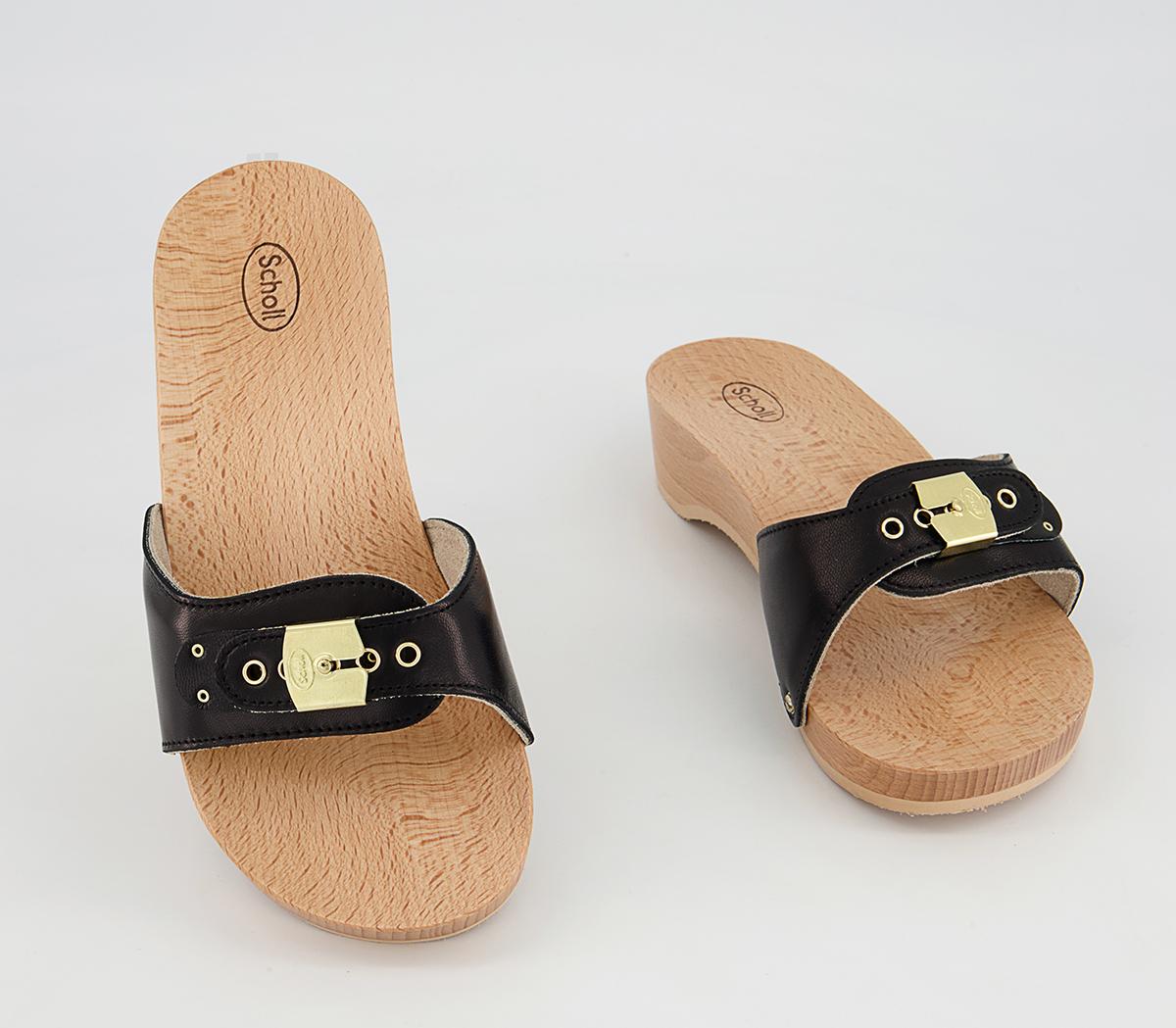 Scholl Pescura Heel Clogs Scholl Pescura Heel Clogs Black Leather