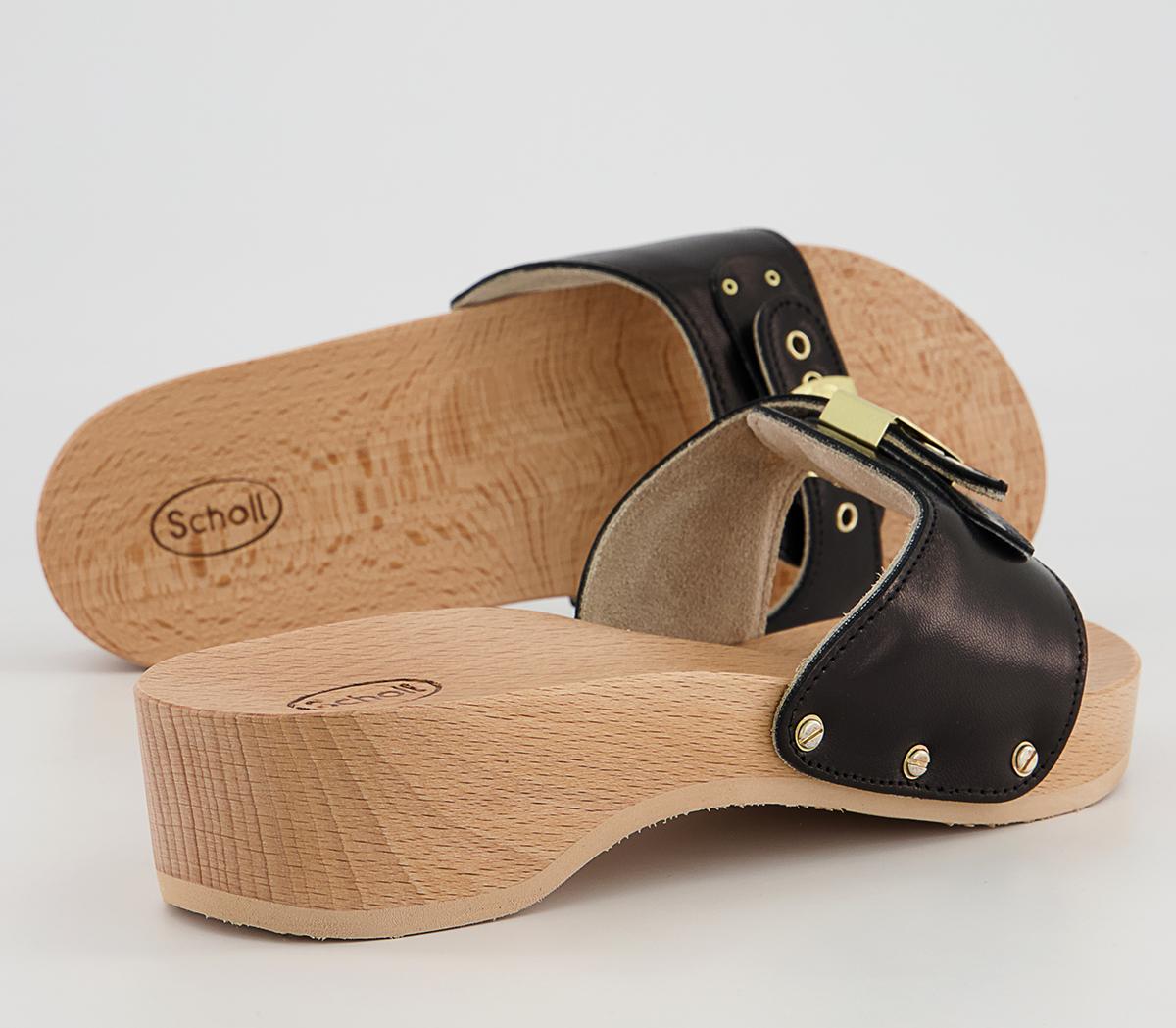 Scholl Pescura Heel Clogs Scholl Pescura Heel Clogs Black Leather