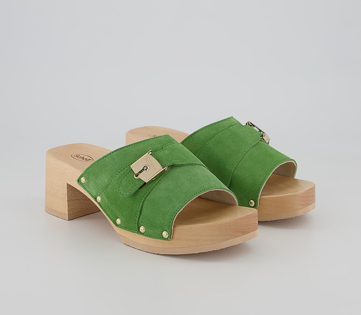 Scholl Pescura Sarah Heeled Clogs Scholl Pescura Sarah Heeled Clogs Green