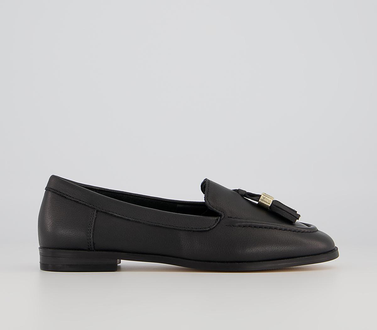 OFFICE Finneas Tassel Loafers Black Leather - Flat Shoes For Women