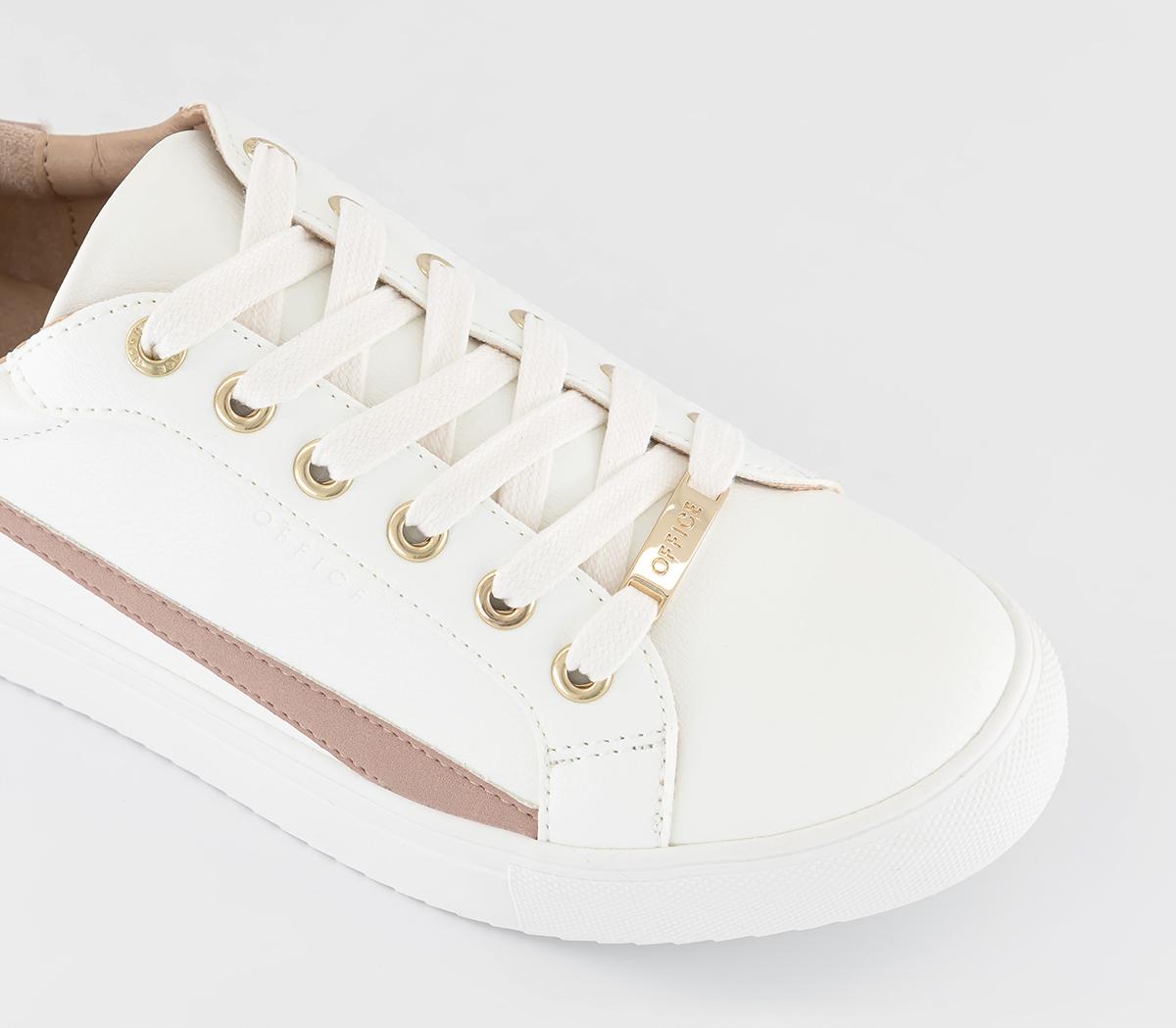 OFFICEFree Spirit Lace Up TrainersWhite Blush Mix