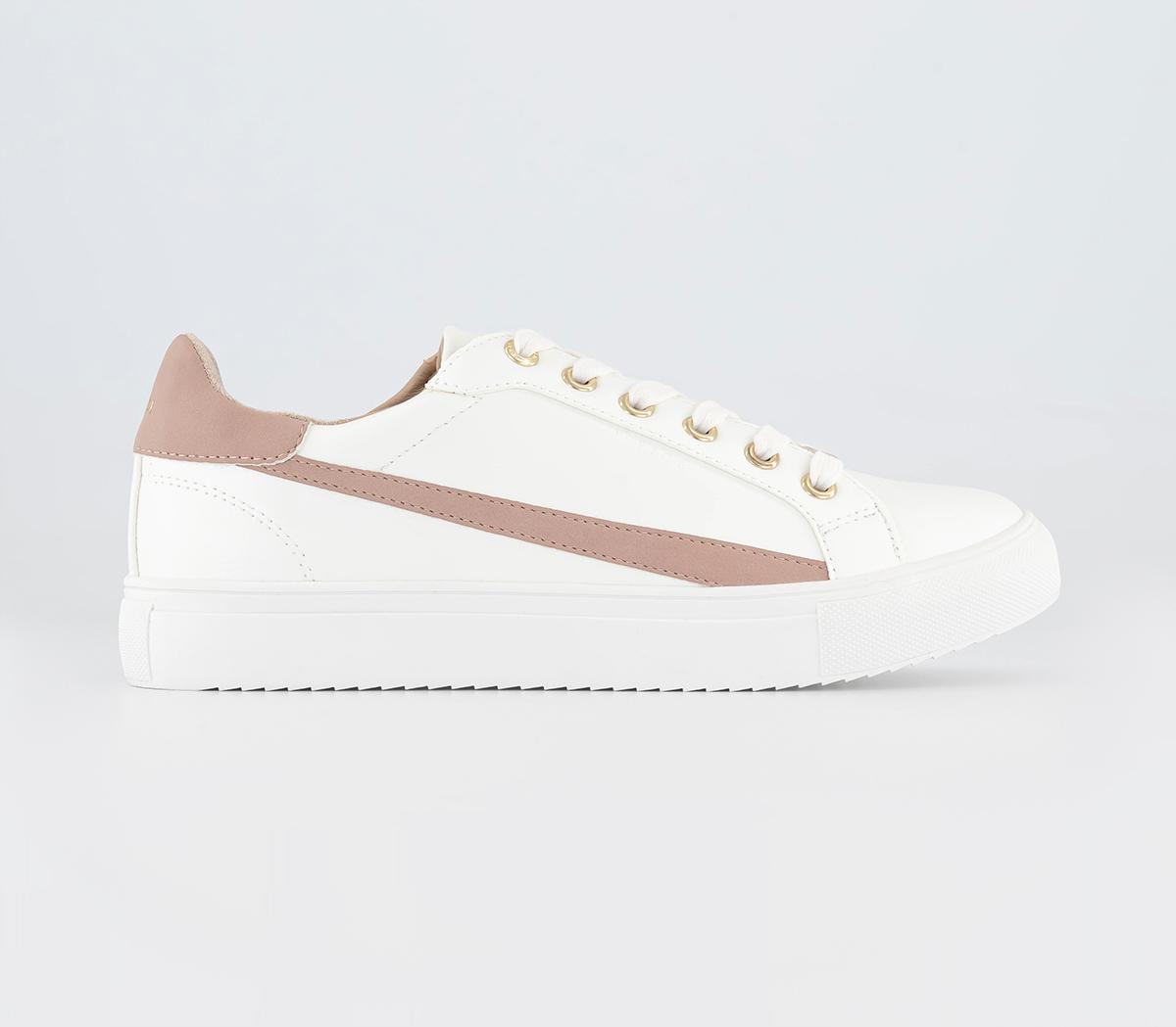 OFFICEFree Spirit Lace Up TrainersWhite Blush Mix