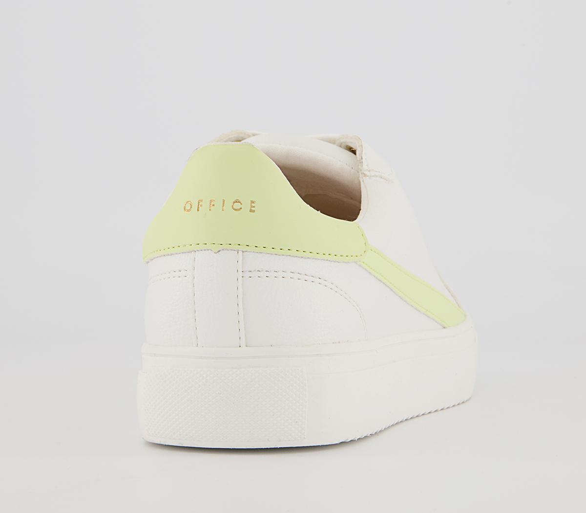 Office Free Spirit Lace Up Trainers Office Free Spirit Lace Up Trainers White Yellow Mix
