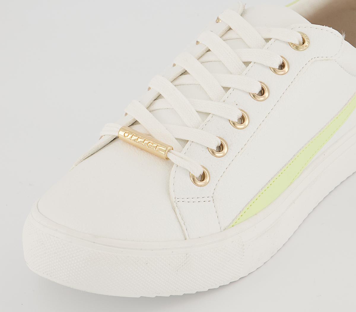 Office Free Spirit Lace Up Trainers Office Free Spirit Lace Up Trainers White Yellow Mix