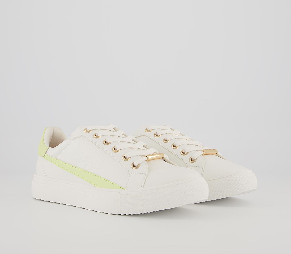 Office Free Spirit Lace Up Trainers Office Free Spirit Lace Up Trainers White Yellow Mix