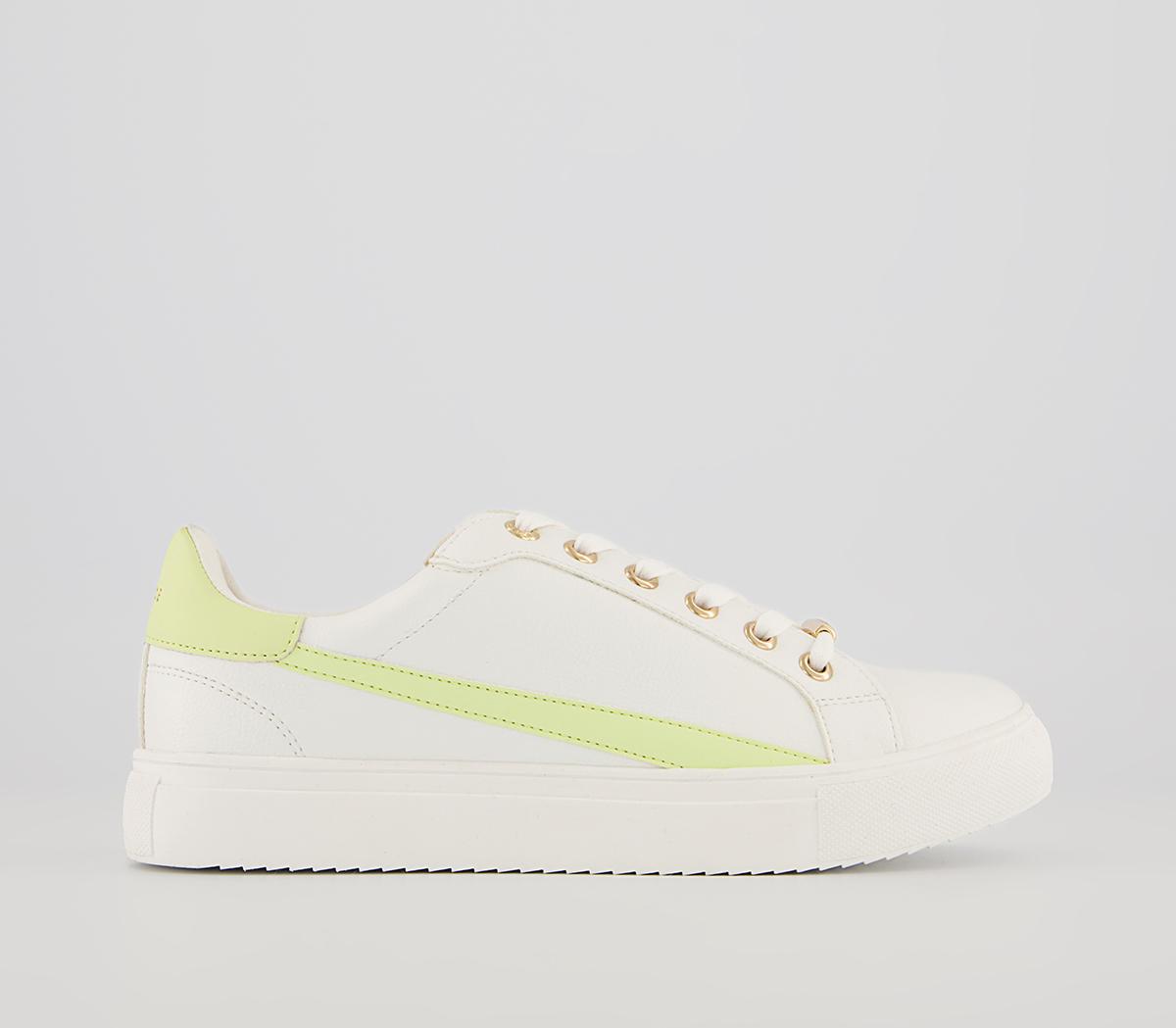 Office Free Spirit Lace Up Trainers Office Free Spirit Lace Up Trainers White Yellow Mix