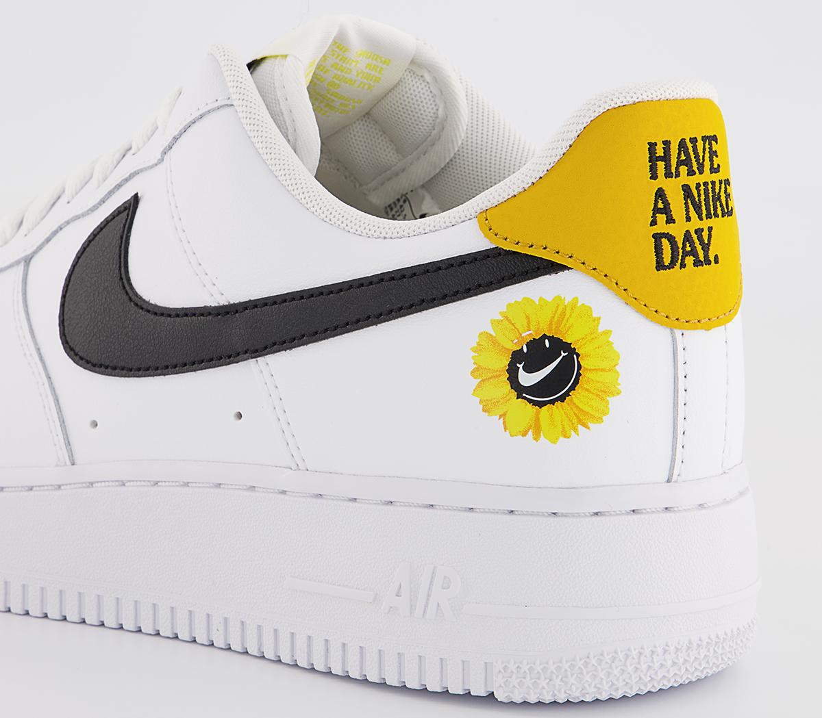Nike Air Force 1 '07 Lv8 Trainers Nike Air Force 1 '07 Lv8 Trainers White Black Dark Sulfur Opti Yellow