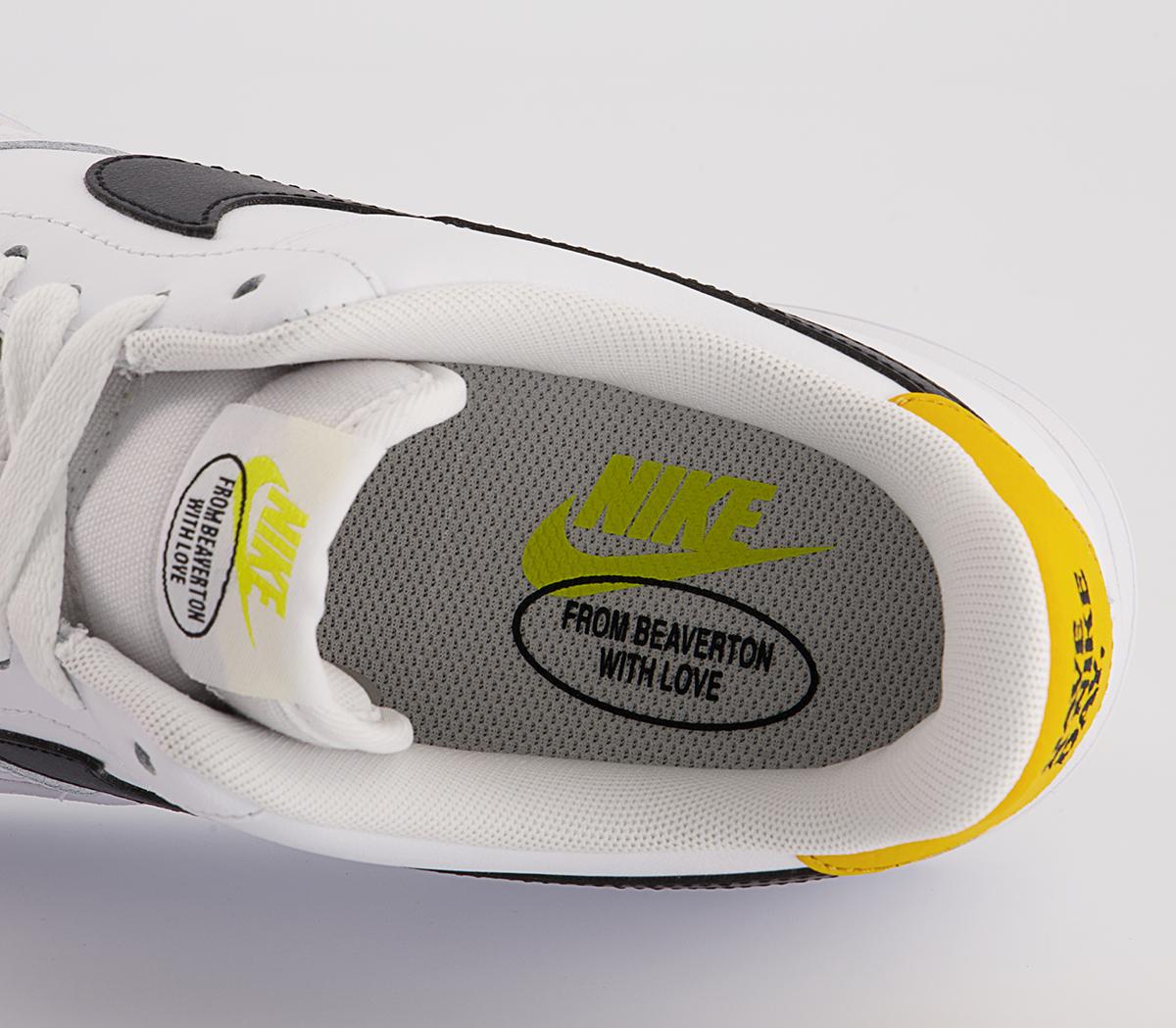 Nike Air Force 1 '07 Lv8 Trainers Nike Air Force 1 '07 Lv8 Trainers White Black Dark Sulfur Opti Yellow