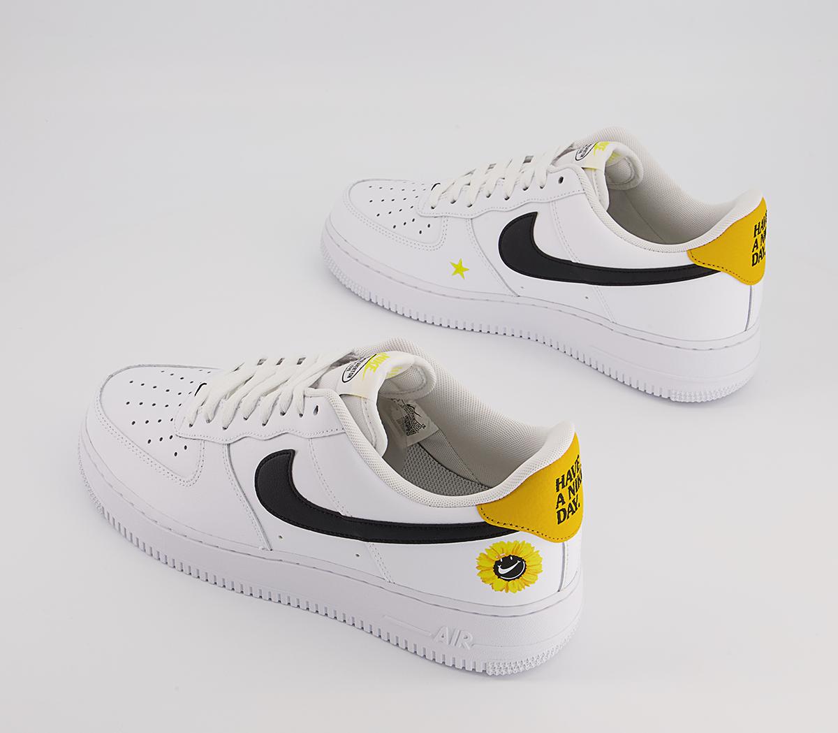 Nike Air Force 1 '07 Lv8 Trainers Nike Air Force 1 '07 Lv8 Trainers White Black Dark Sulfur Opti Yellow