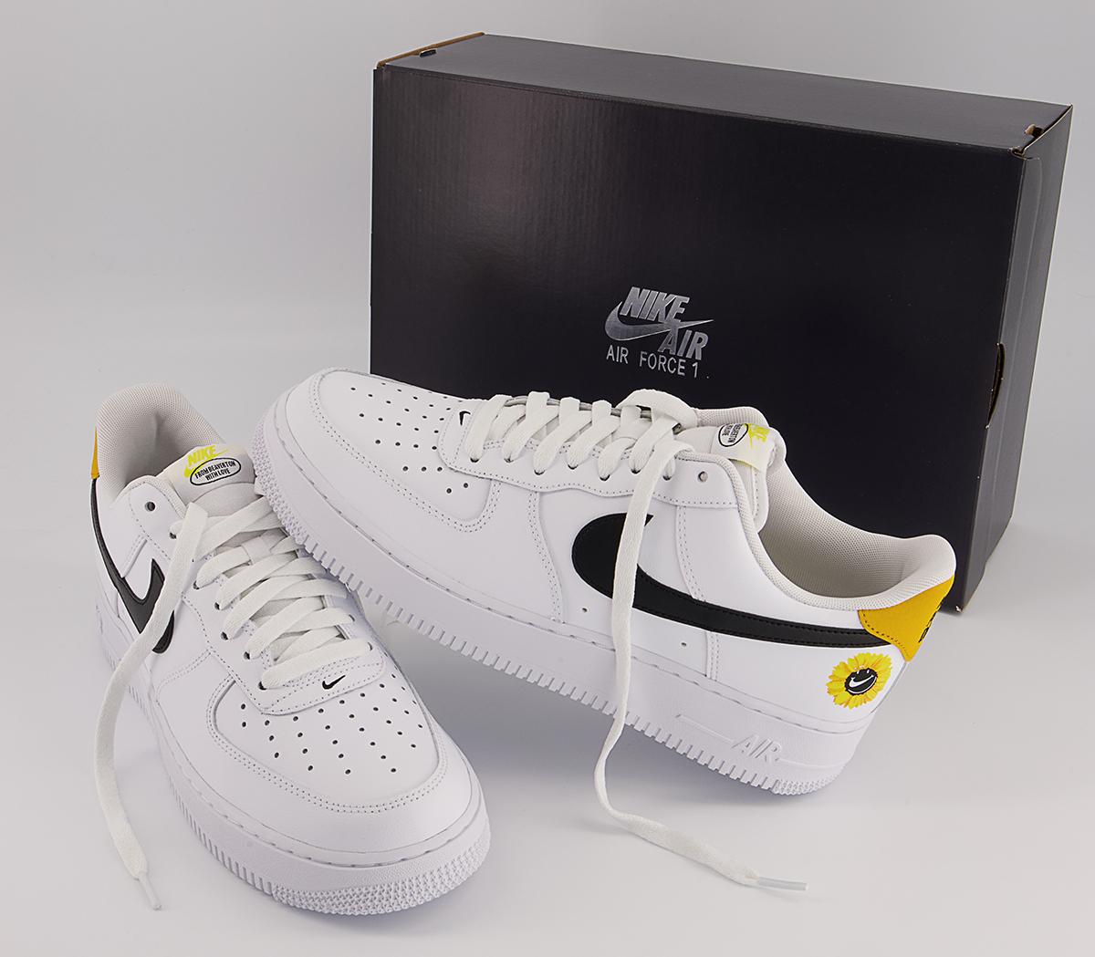 Nike Air Force 1 '07 Lv8 Trainers Nike Air Force 1 '07 Lv8 Trainers White Black Dark Sulfur Opti Yellow