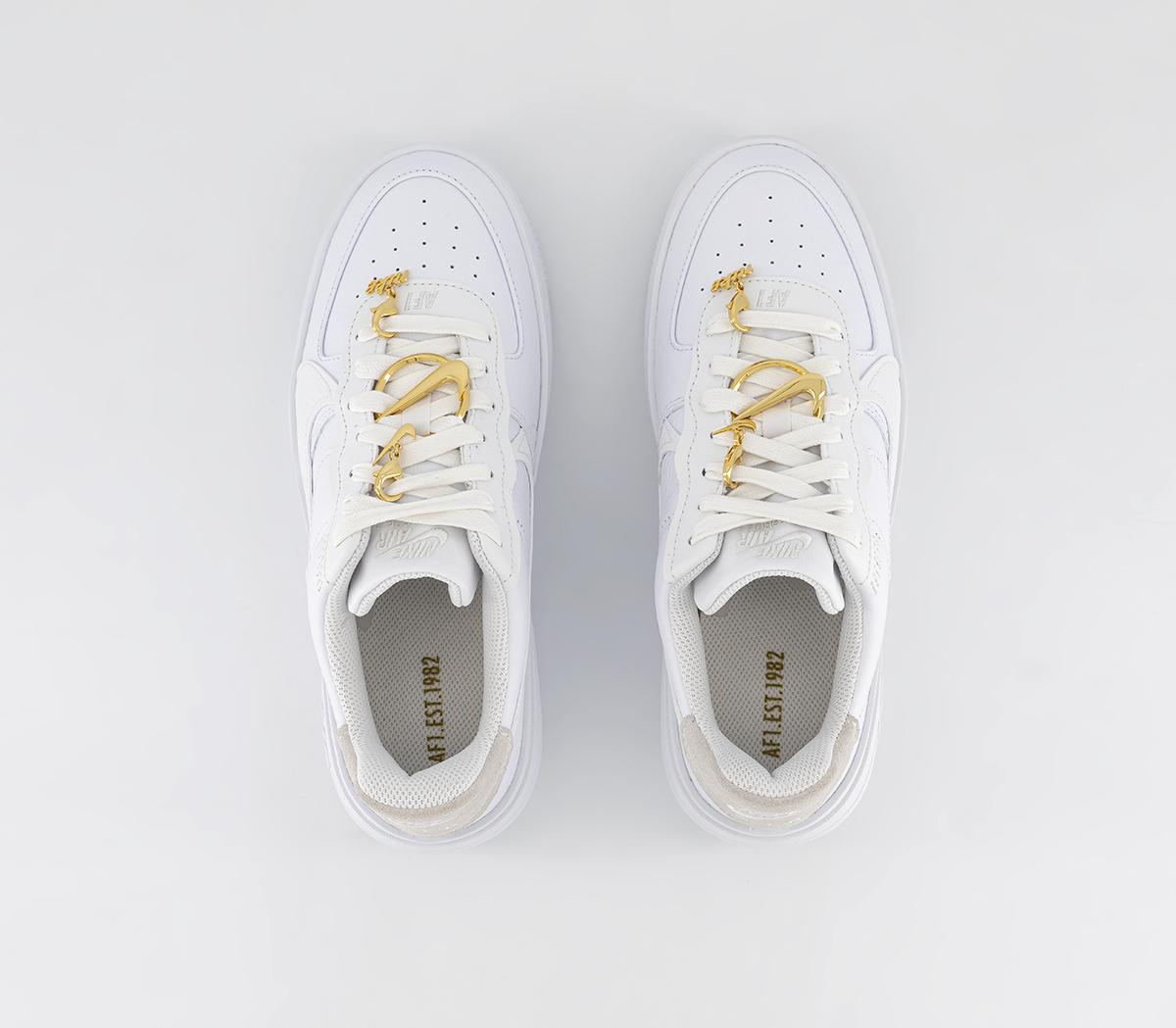 Nike Air Force 1 PLT.AF.ORM Trainers White Summit White Metallic Gold ...