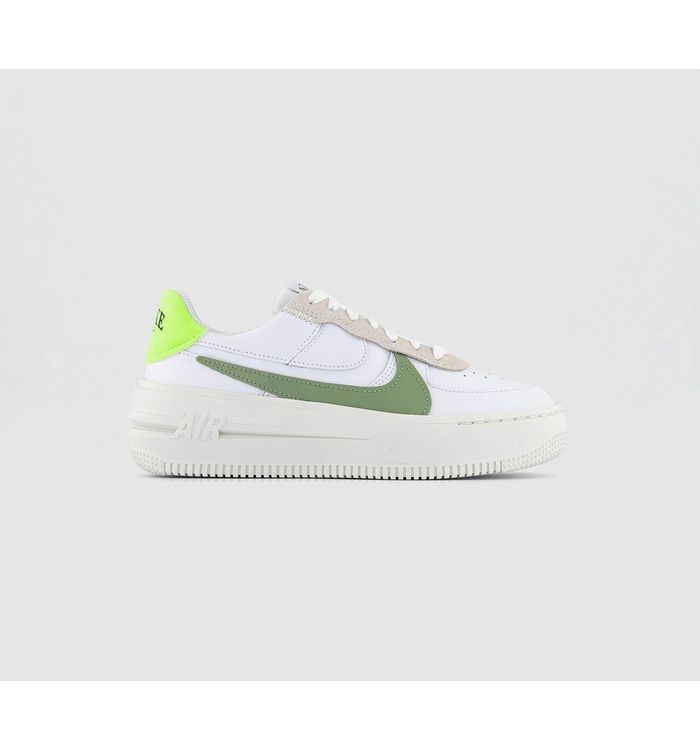 Nike Air Force 1 Plt. af. orm Trainers White Oil Green Sail Volt