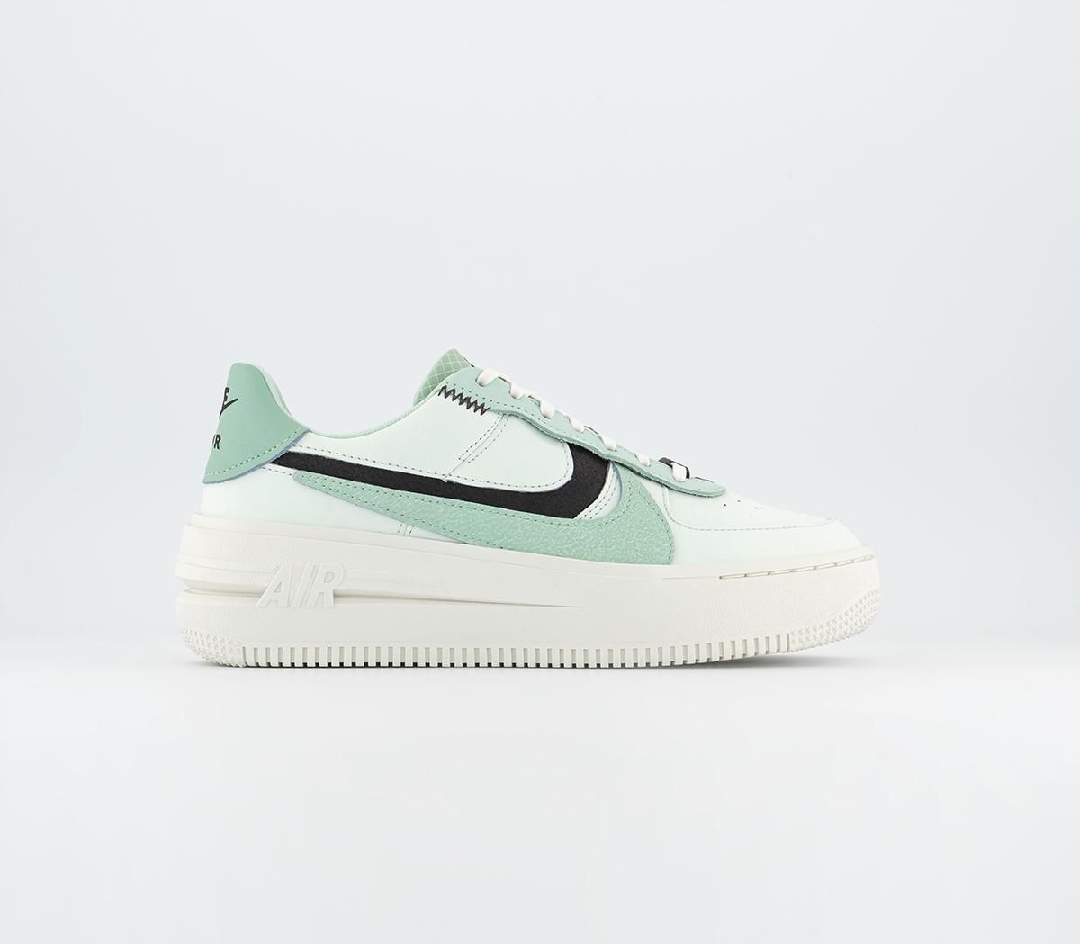 Nike Air Force 1 PLT.AF.ORM Trainers Barely Green Enamel Green Velvet Brown Mint Gold Nike Air Force 1