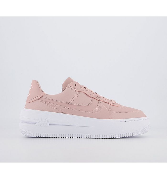 Nike Air Force 1 PLT.AF.ORM Trainers PINK OXFORD LT SOFT PINK WHITE Leather,Pink,Green