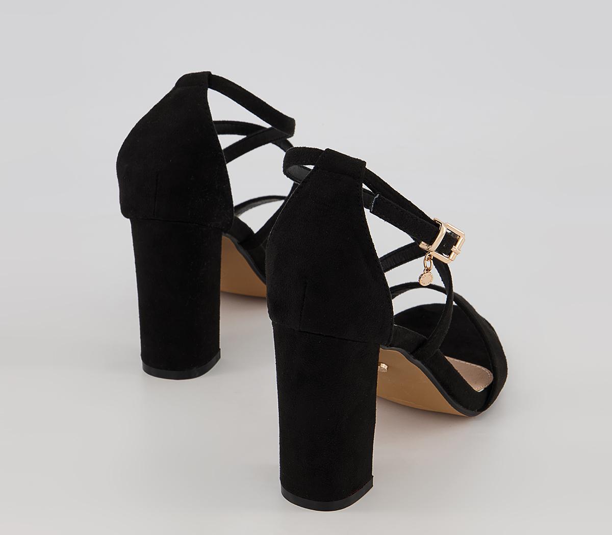 OFFICE Hollander Cross Strap Block Heeled Sandals OFFICE Hollander Cross Strap Block Heeled Sandals Black