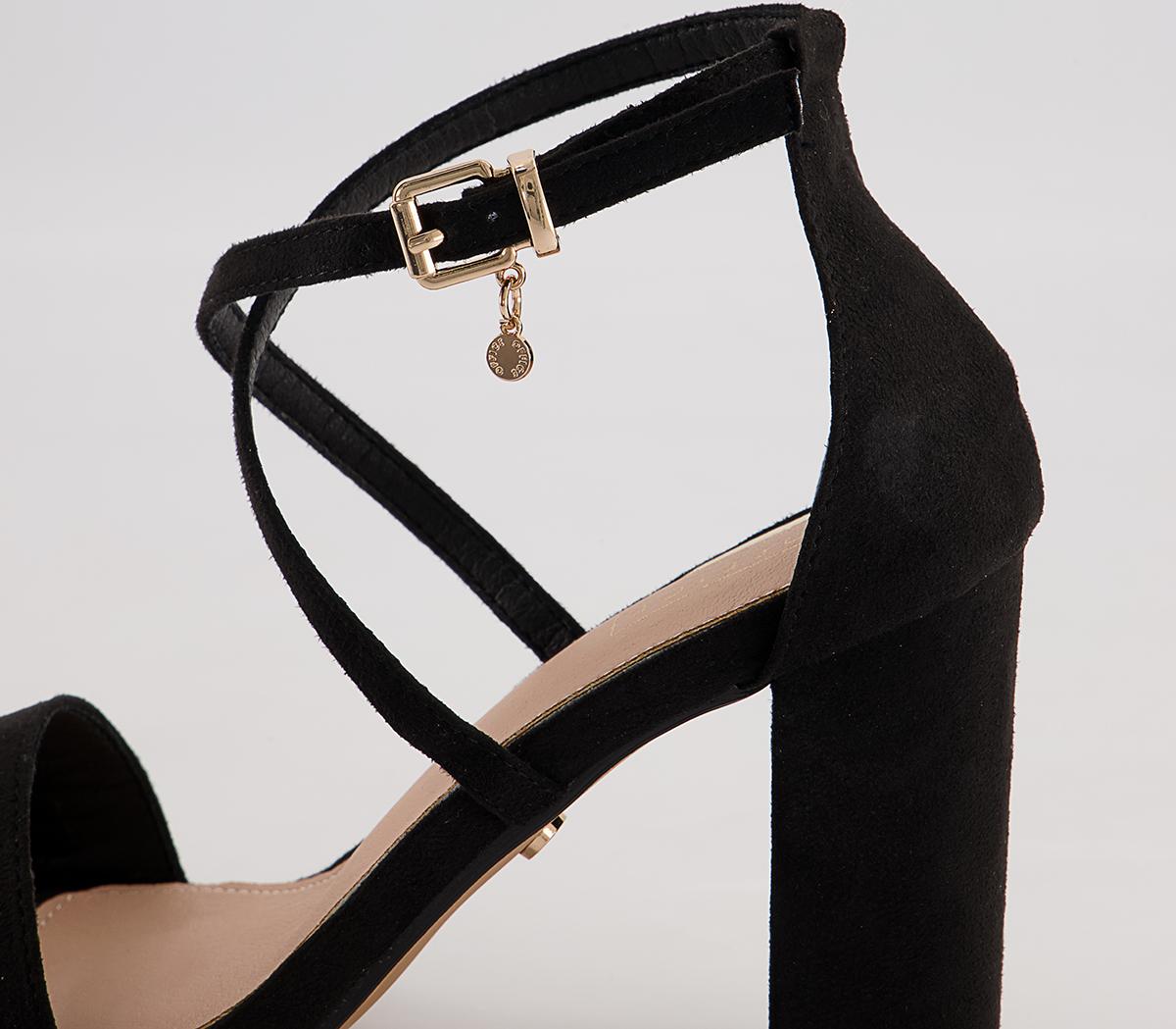 OFFICE Hollander Cross Strap Block Heeled Sandals OFFICE Hollander Cross Strap Block Heeled Sandals Black