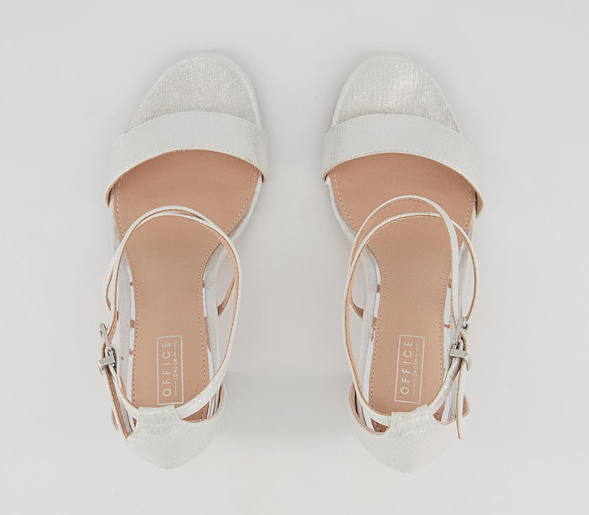 Office Hollander Cross Strap Block Heeled Sandals Office Hollander Cross Strap Block Heeled Sandals Silver