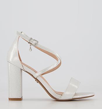 silver prom platform heels