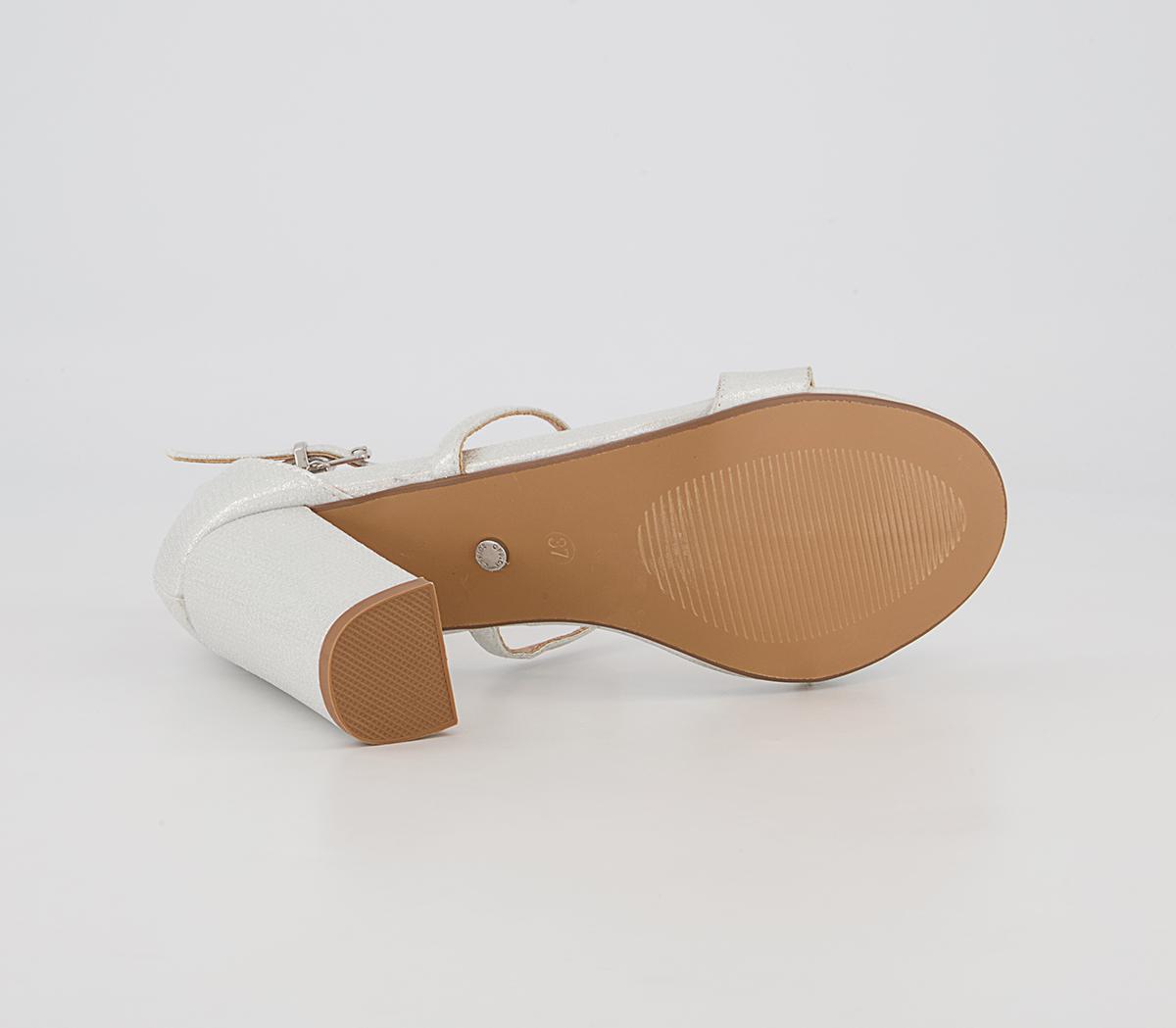 Office Hollander Cross Strap Block Heeled Sandals Office Hollander Cross Strap Block Heeled Sandals Silver