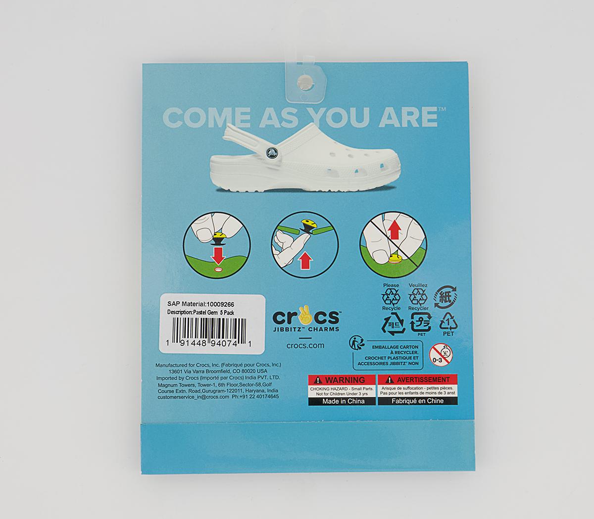Crocs Pastel Gem 5 Pack Jibbitz Crocs Pastel Gem 5 Pack Jibbitz Multi