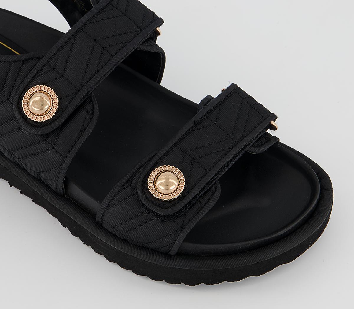 Office Scanning Double Strap Studded Sandals Office Scanning Double Strap Studded Sandals Black