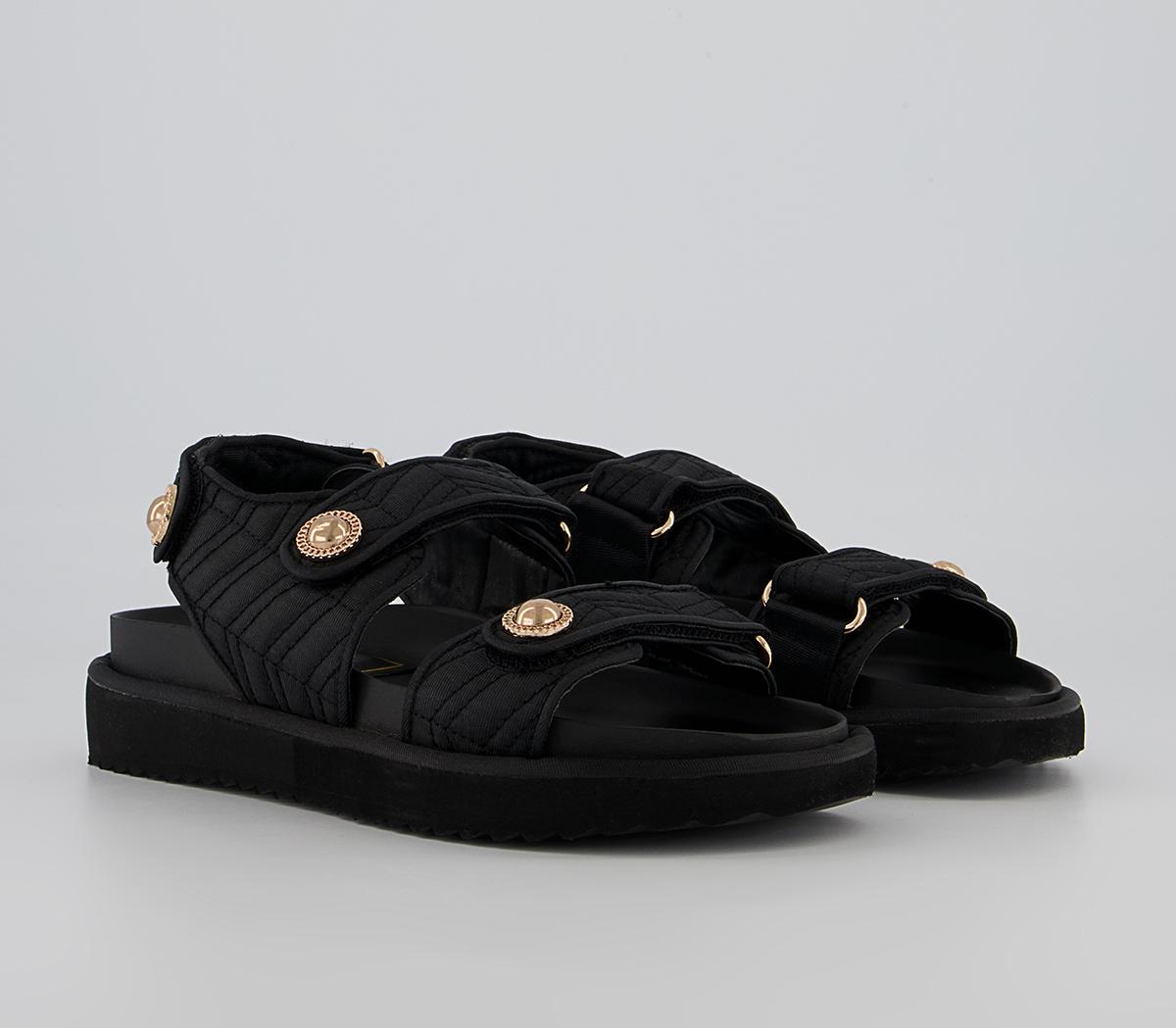 Office Scanning Double Strap Studded Sandals Office Scanning Double Strap Studded Sandals Black