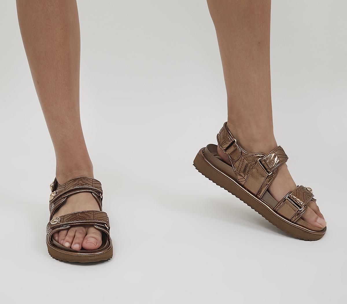 Scanning Double Strap Studded Sandals
