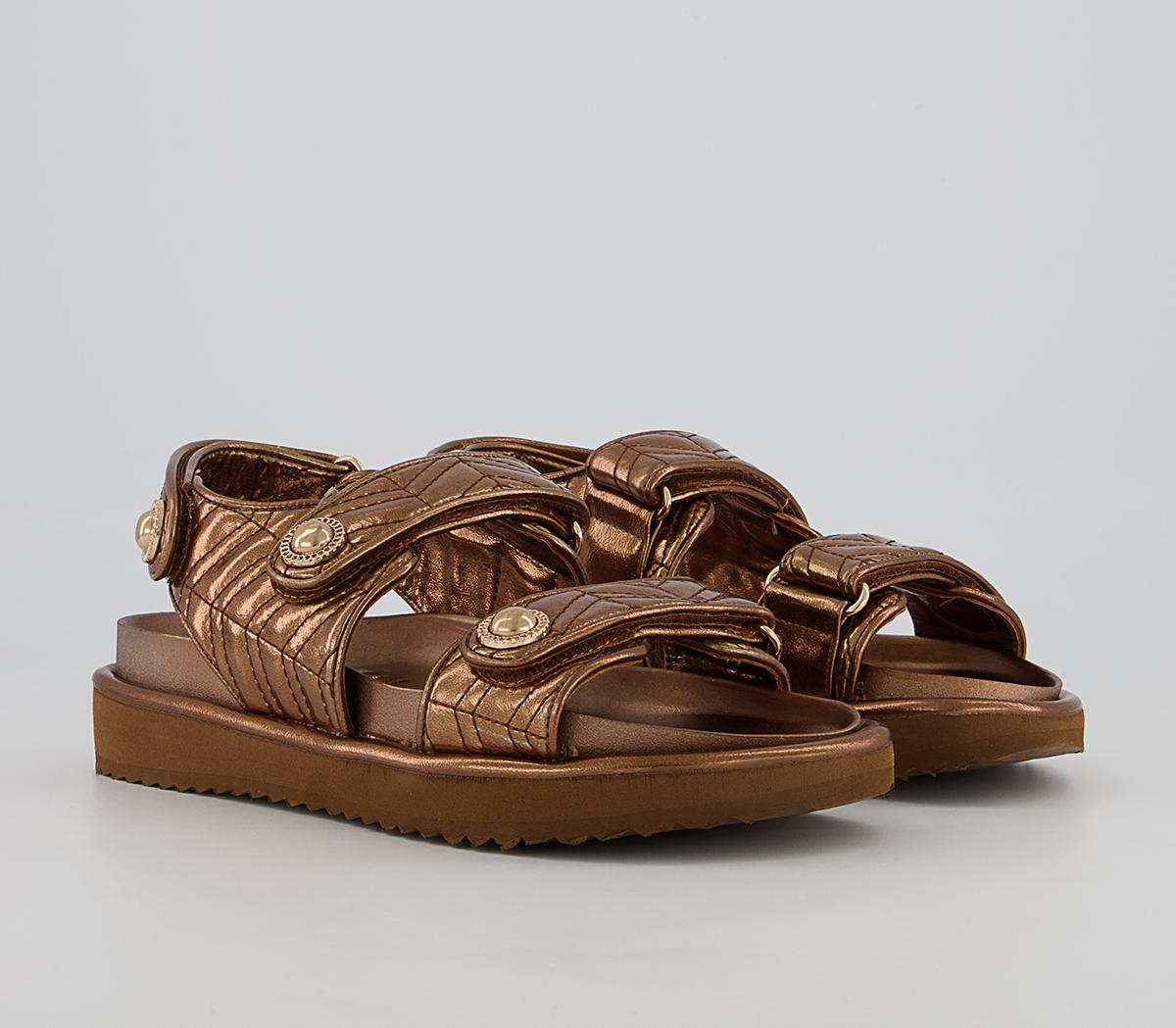 Office Scanning Double Strap Studded Sandals Office Scanning Double Strap Studded Sandals Bronze