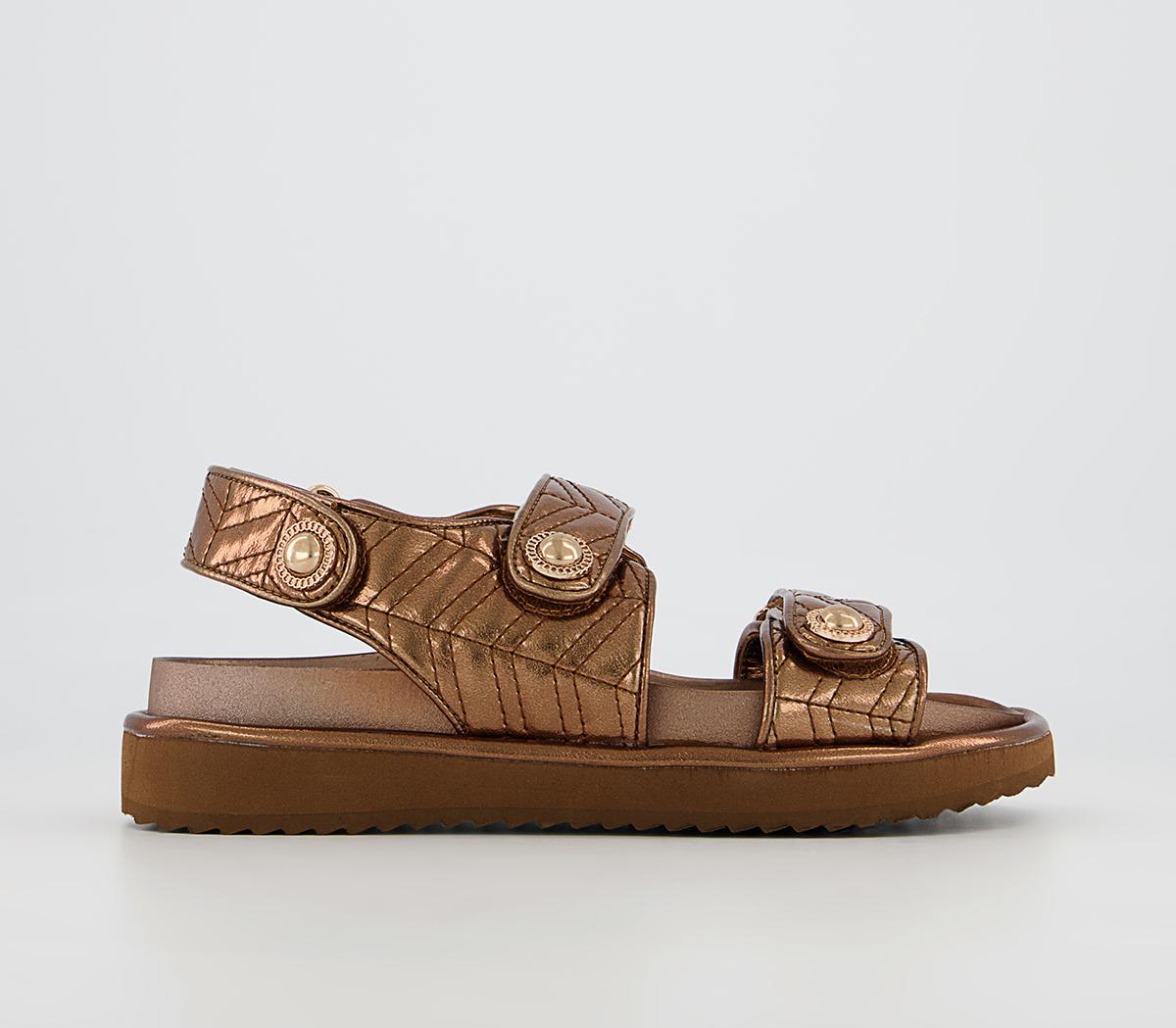 Office Scanning Double Strap Studded Sandals Office Scanning Double Strap Studded Sandals Bronze