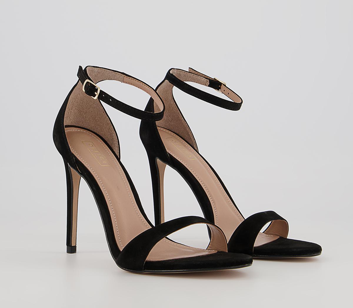 Office Halana Ankle Strap Stiletto Heels Office Halana Ankle Strap Stiletto Heels Black Nubuck