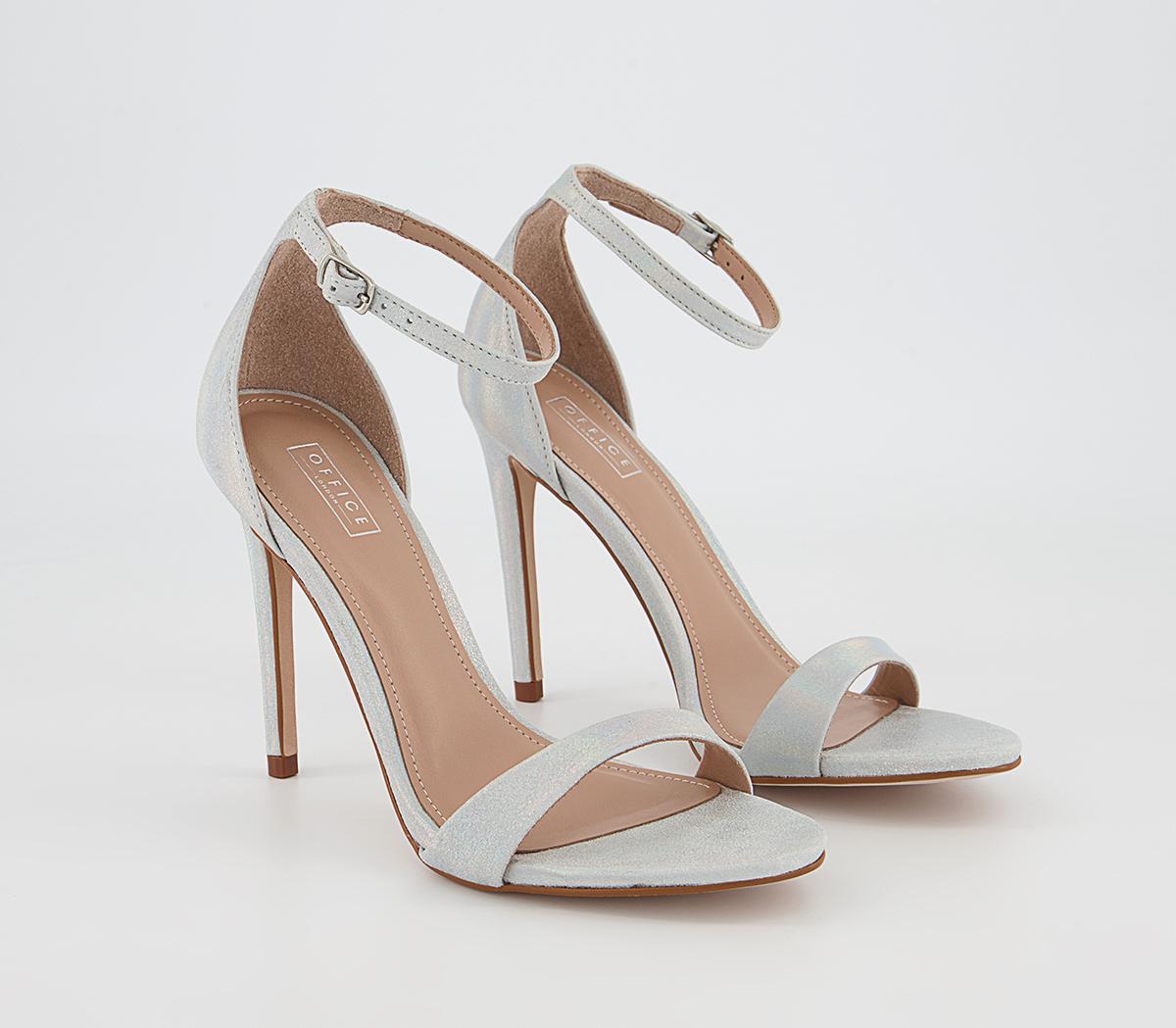 OFFICEHalana Ankle Strap Stiletto Heels OFFICEHalana Ankle Strap Stiletto HeelsSilver
