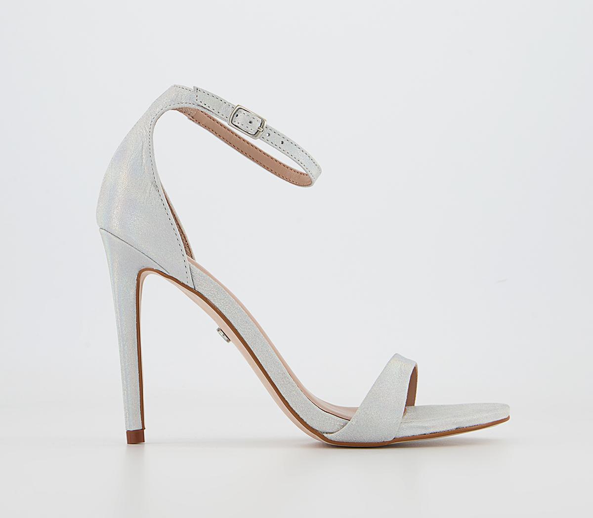 OFFICEHalana Ankle Strap Stiletto Heels OFFICEHalana Ankle Strap Stiletto HeelsSilver