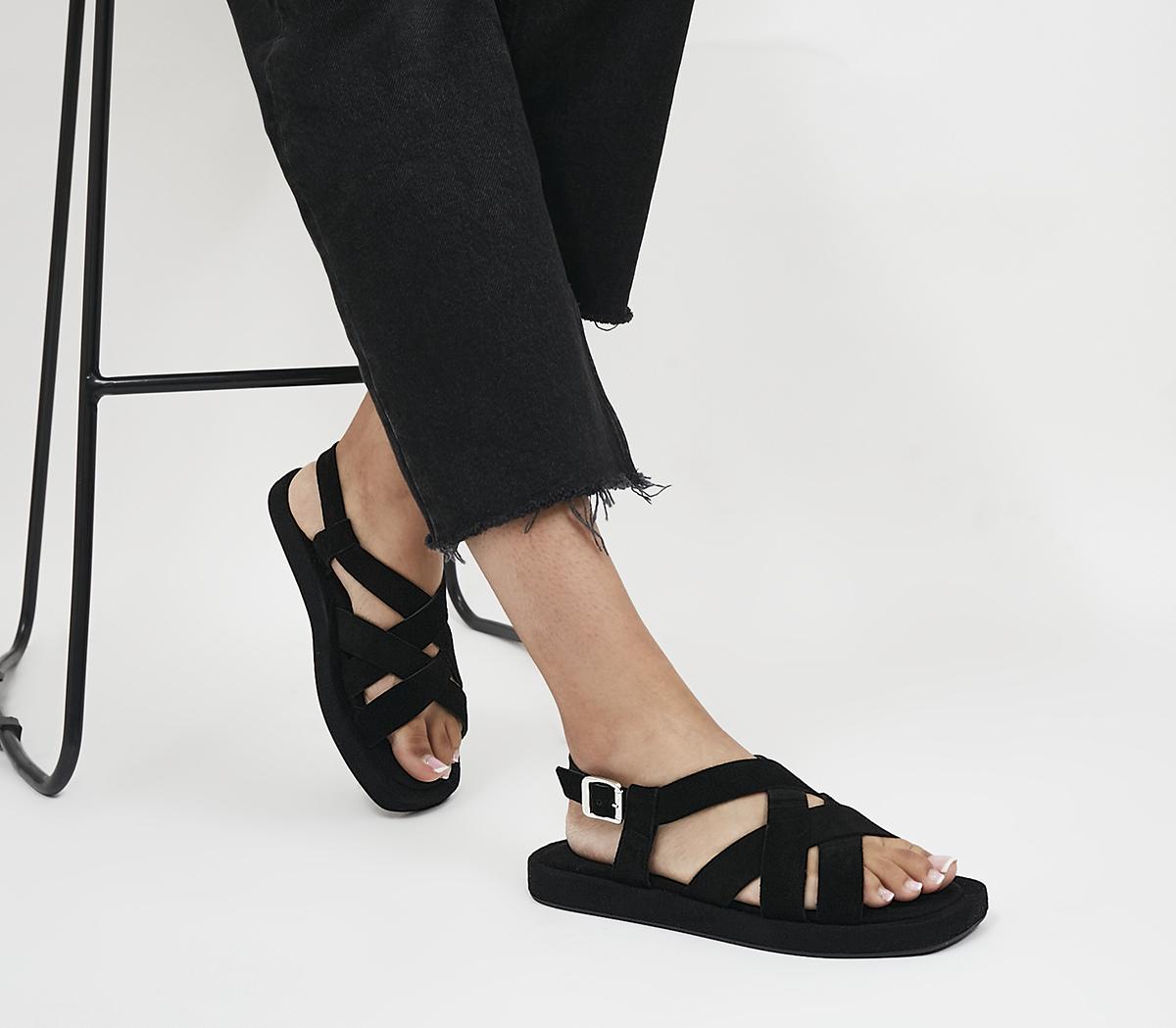 OfficeSaffron Cross Strap Sandals OfficeSaffron Cross Strap SandalsBlack Suede